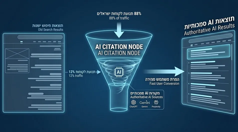 קידום אתרים דיאגרמה מסבירה חשיבות GEO